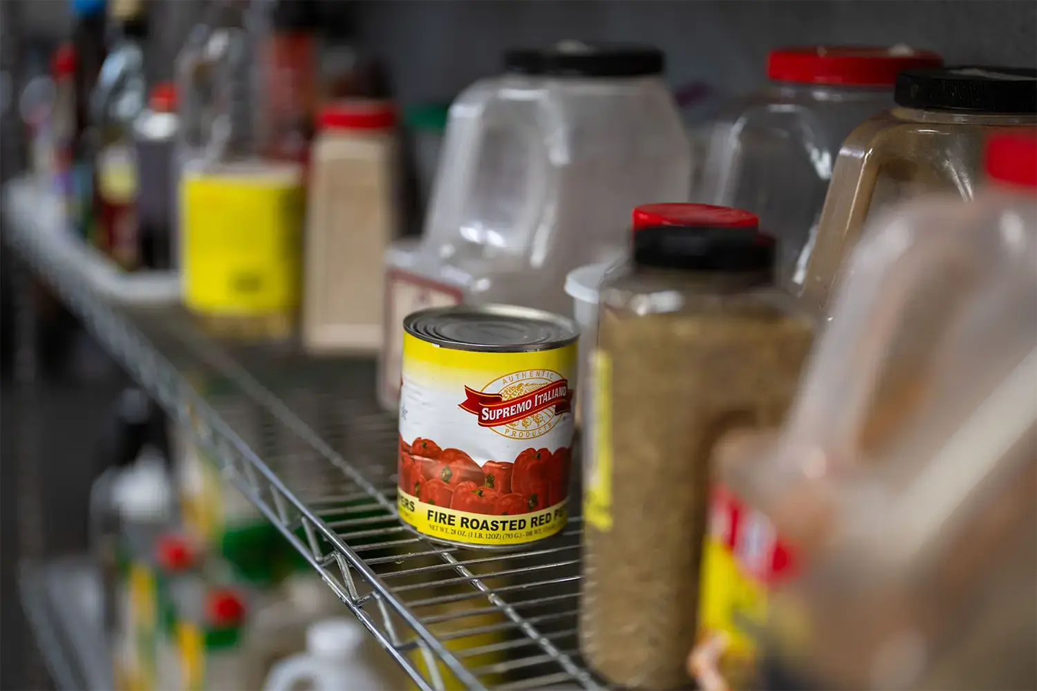 An image of a shelf full of dry goods